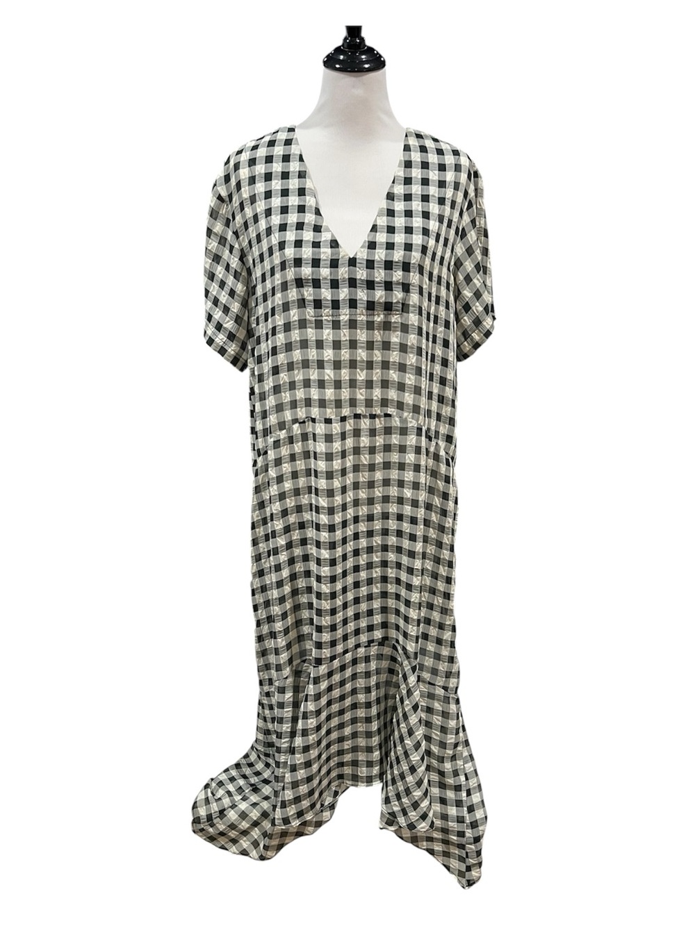 KkCo Black White Gingham Plaid Oversized Dress Size Small